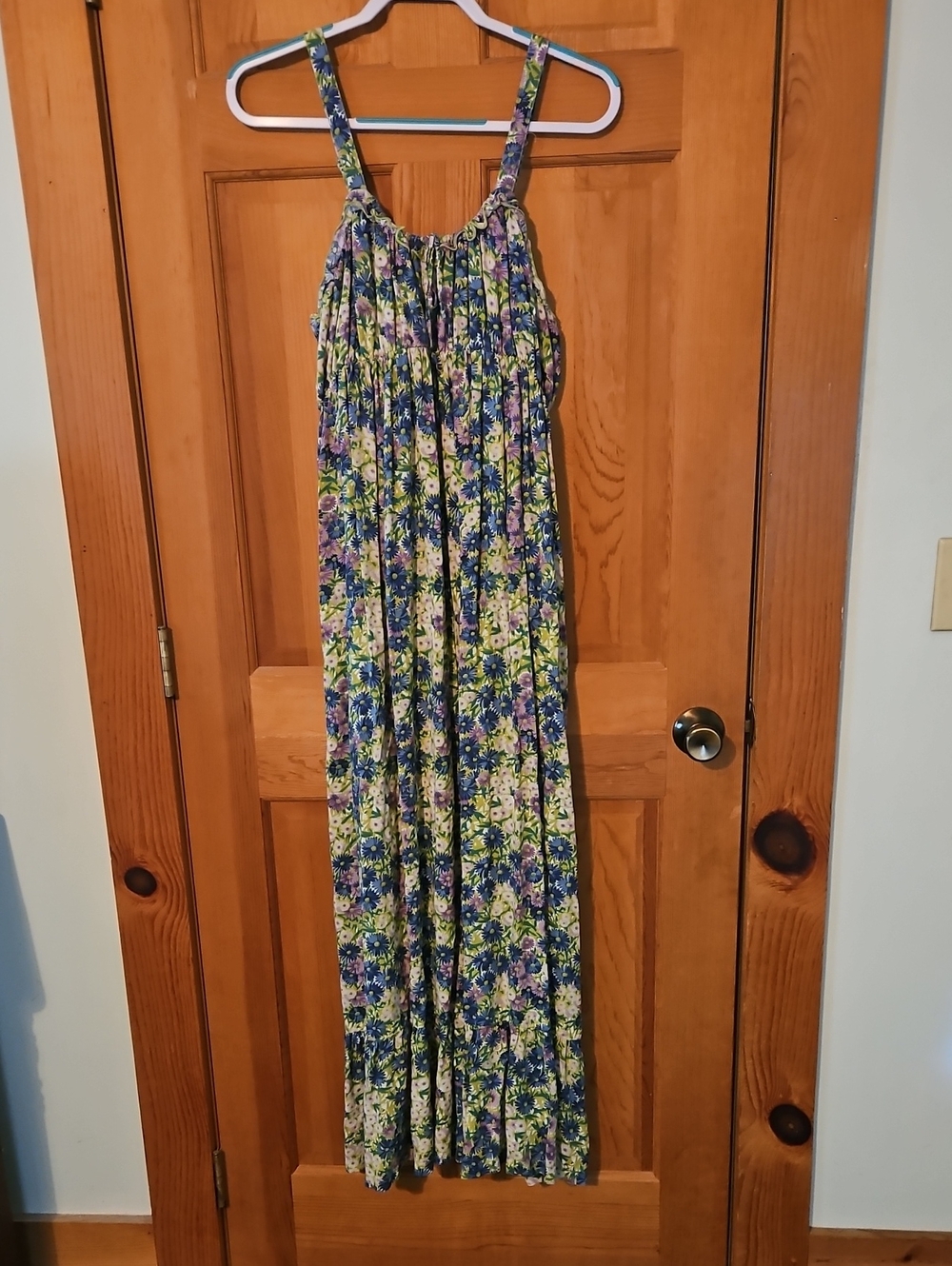 Floral Maxi Sundress in Blue and Green